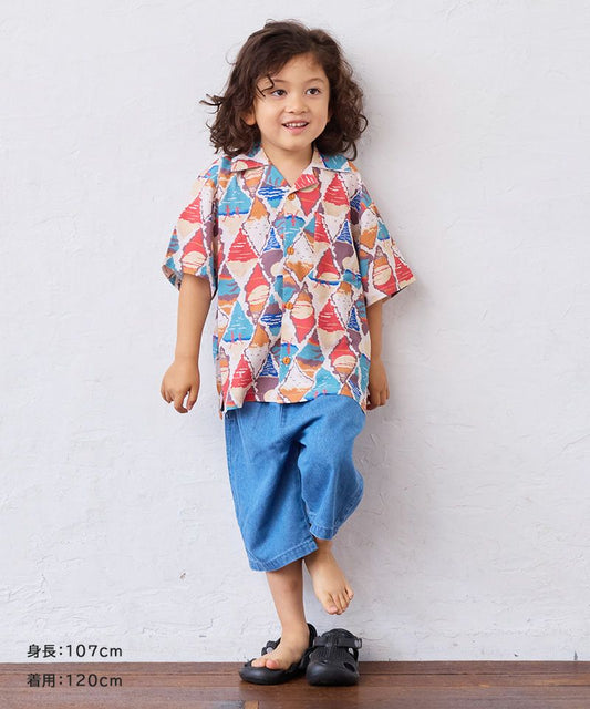 All-over print open collar shirt - Multicolor