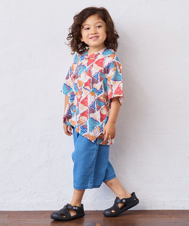 All-over print open collar shirt - Multicolor