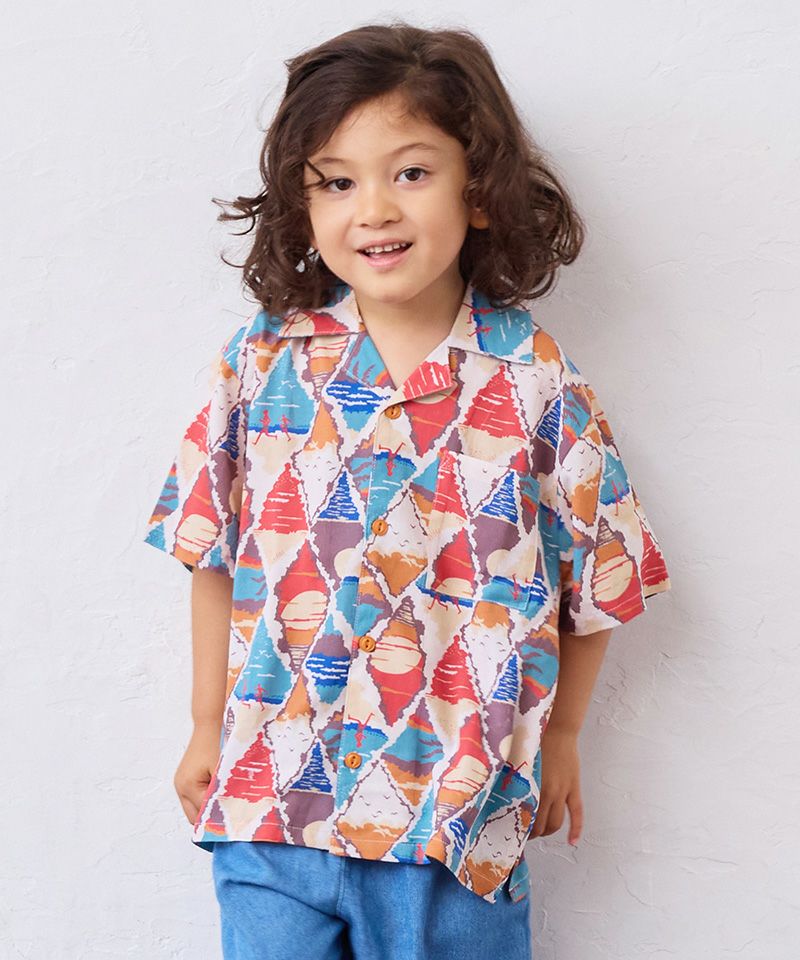 All-over print open collar shirt - Multicolor