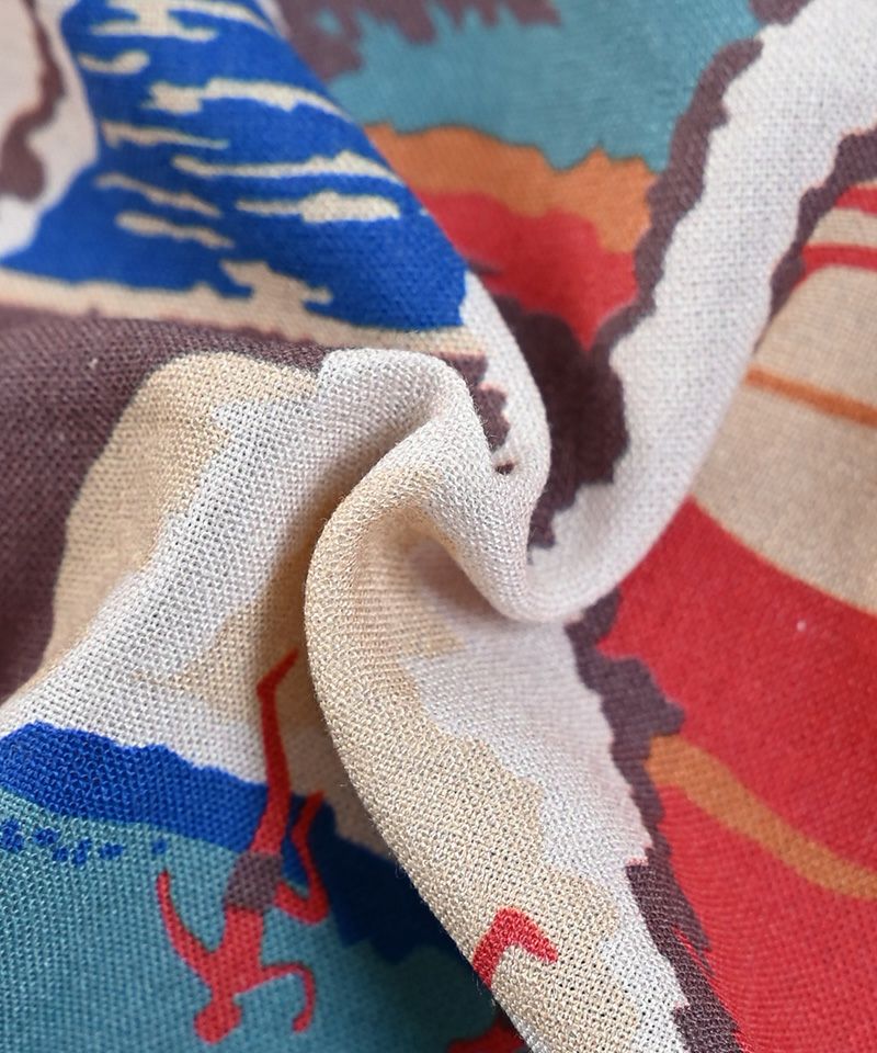 All-over print open collar shirt - Multicolor
